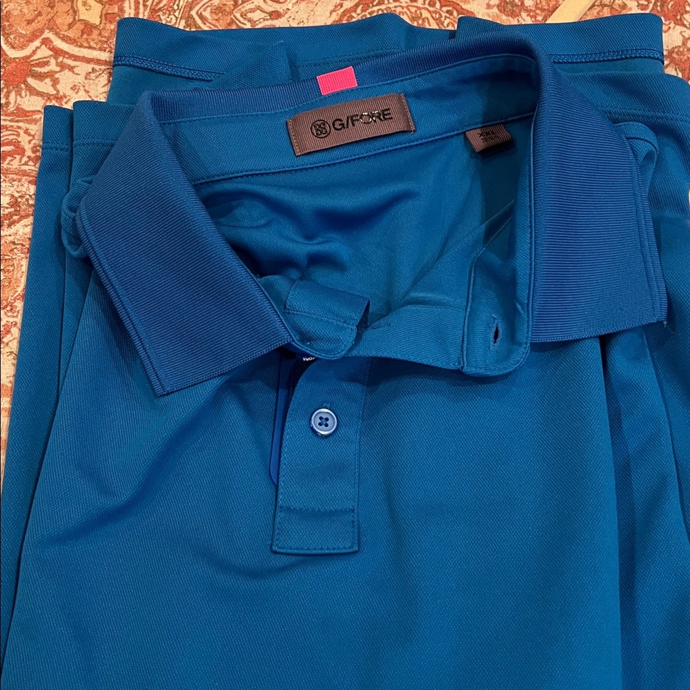 G/FORE Teal Blue Men's Performance Polo XXL